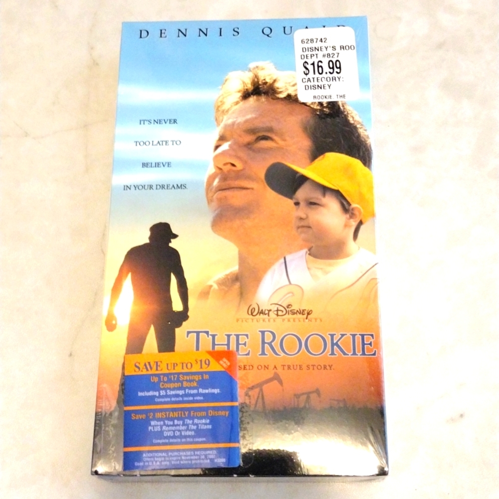 Walt Disney The Rookie VHS movie.